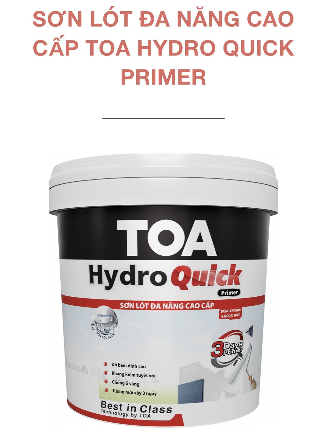 Sơn lót đa năng cao cấp Hydro quick primer 